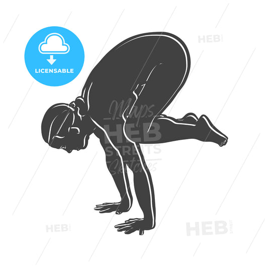 Black Backasana Yoga Pose Outline Icon
