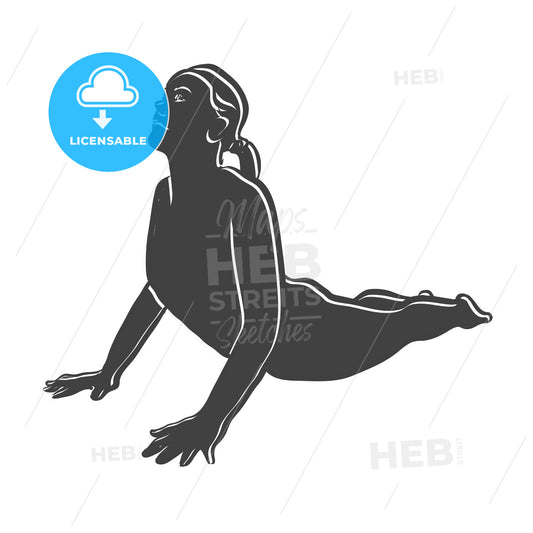 Black Bhujangasana Cobra Yoga Pose Outline Icon
