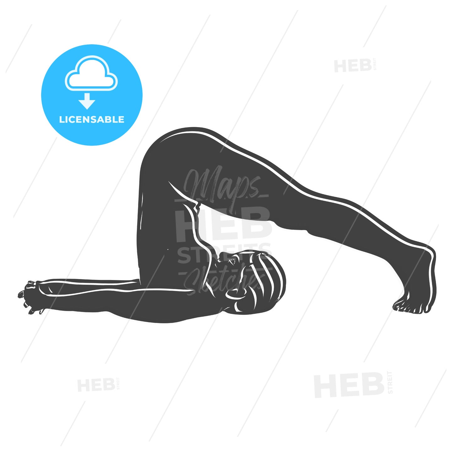 Black Tittibhasana Yoga Pose Outline Icon Stock Vector | Adobe Stock