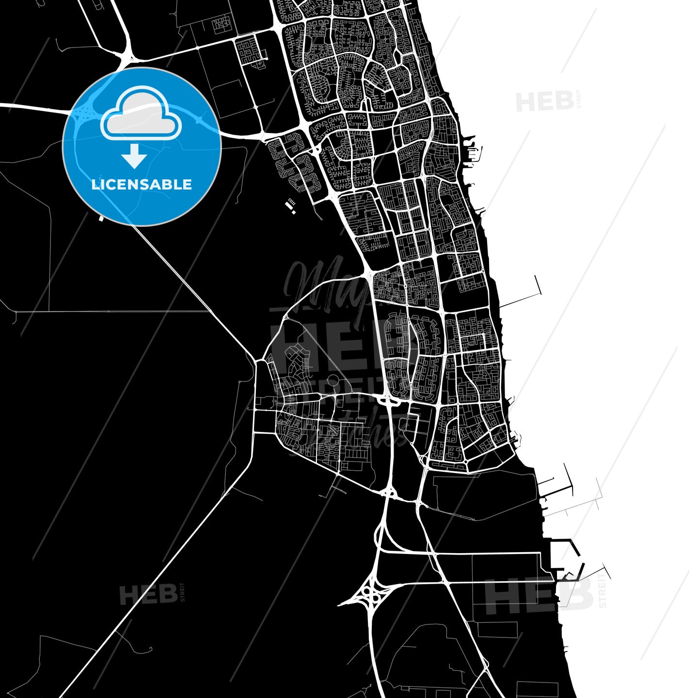 Area map of Al Ahmadi, Kuwait - HEBSTREITS