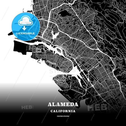 Alameda, California, USA map