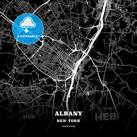 Albany, New York, USA map