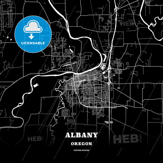 Albany, Oregon, USA map