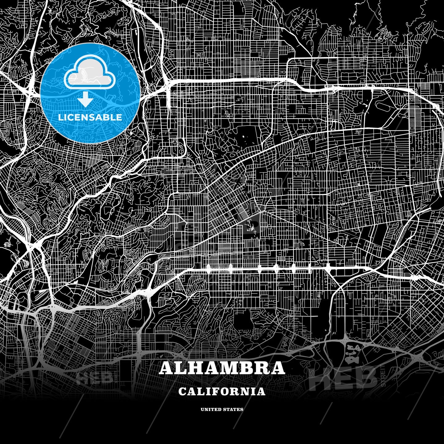 Alhambra, California, USA map