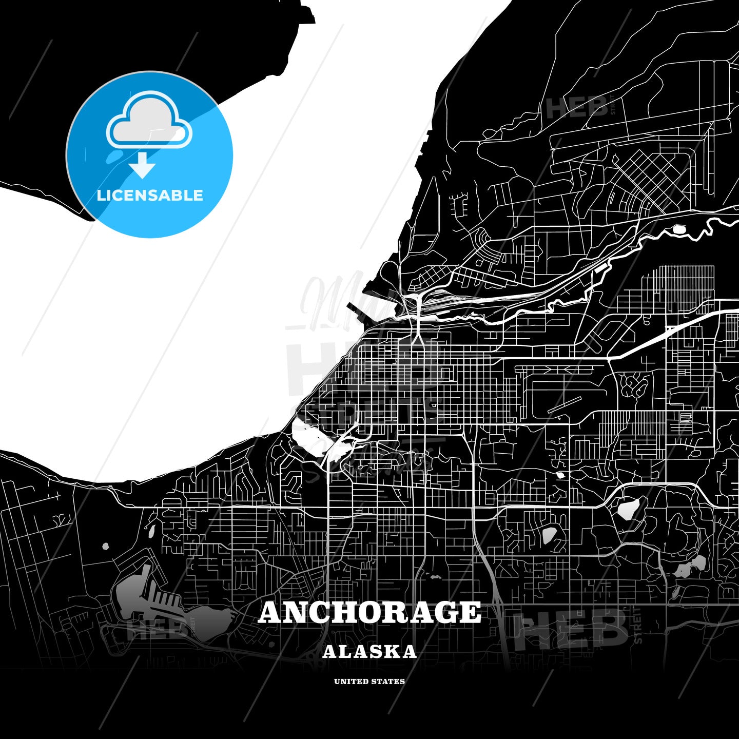 Anchorage, Alaska, USA map
