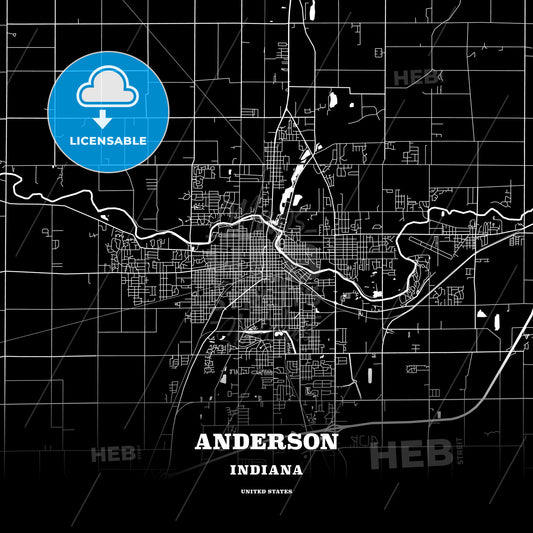 Anderson, Indiana, USA map