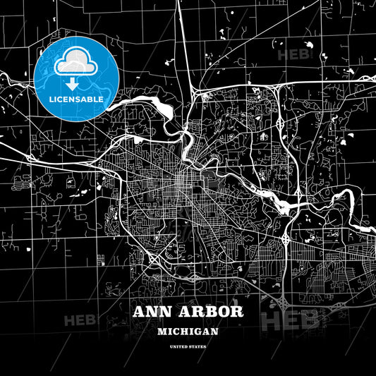 Ann Arbor, Michigan, USA map