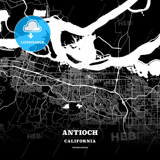 Antioch, California, USA map
