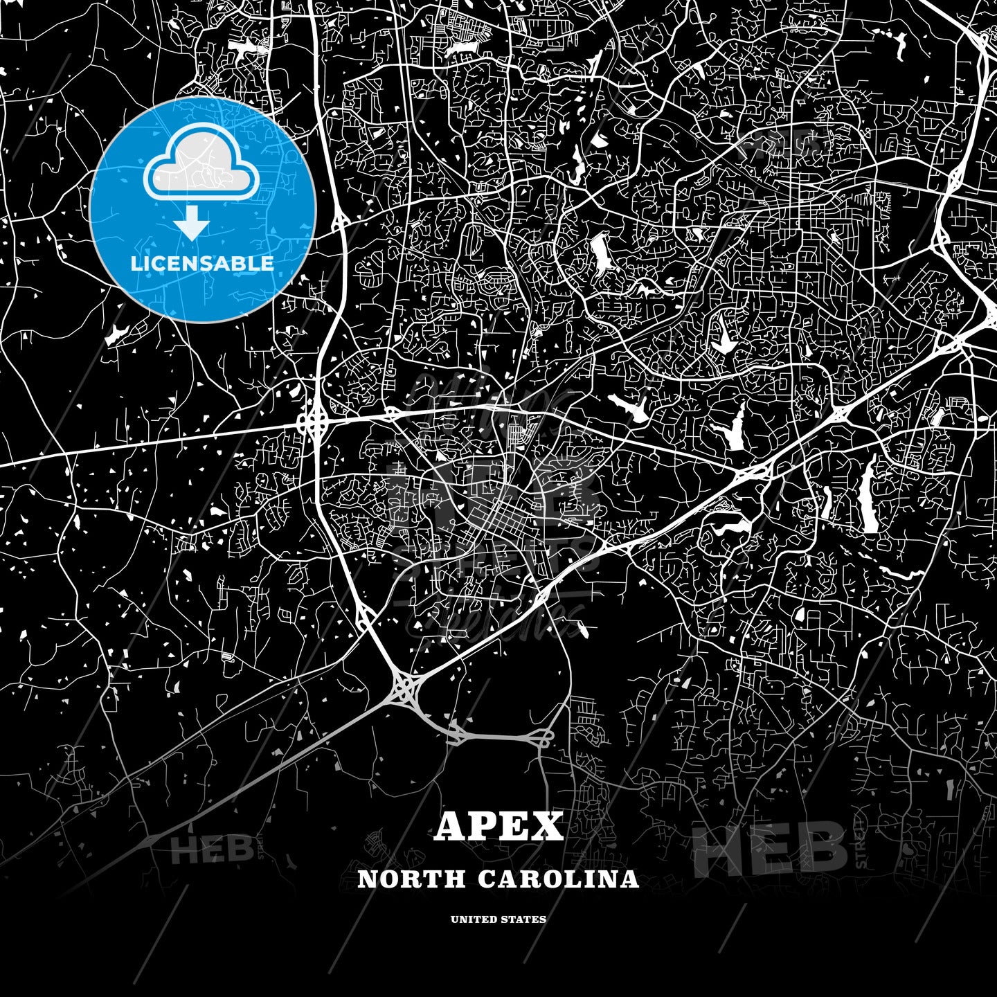 Apex, North Carolina, USA map
