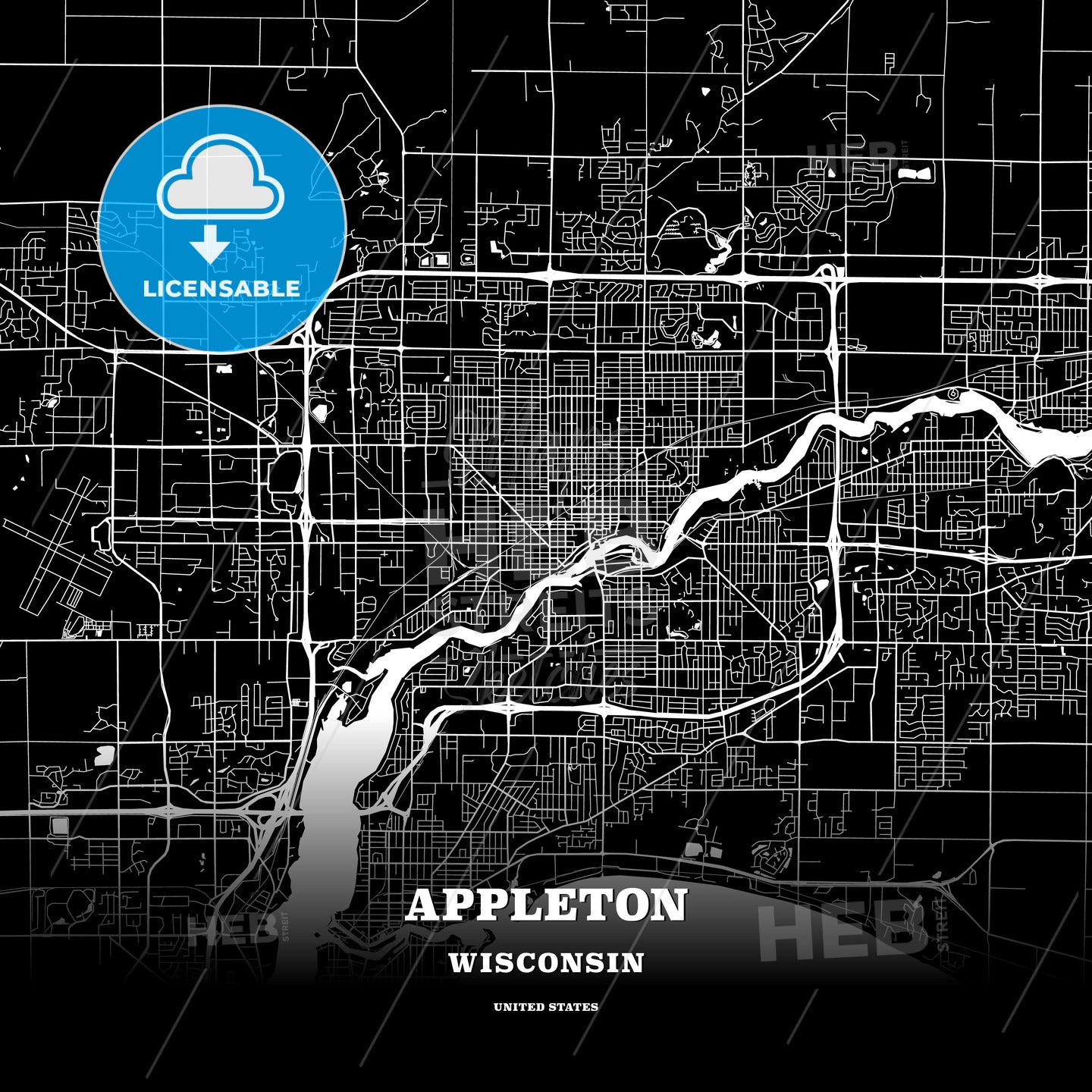 Appleton, Wisconsin, USA map
