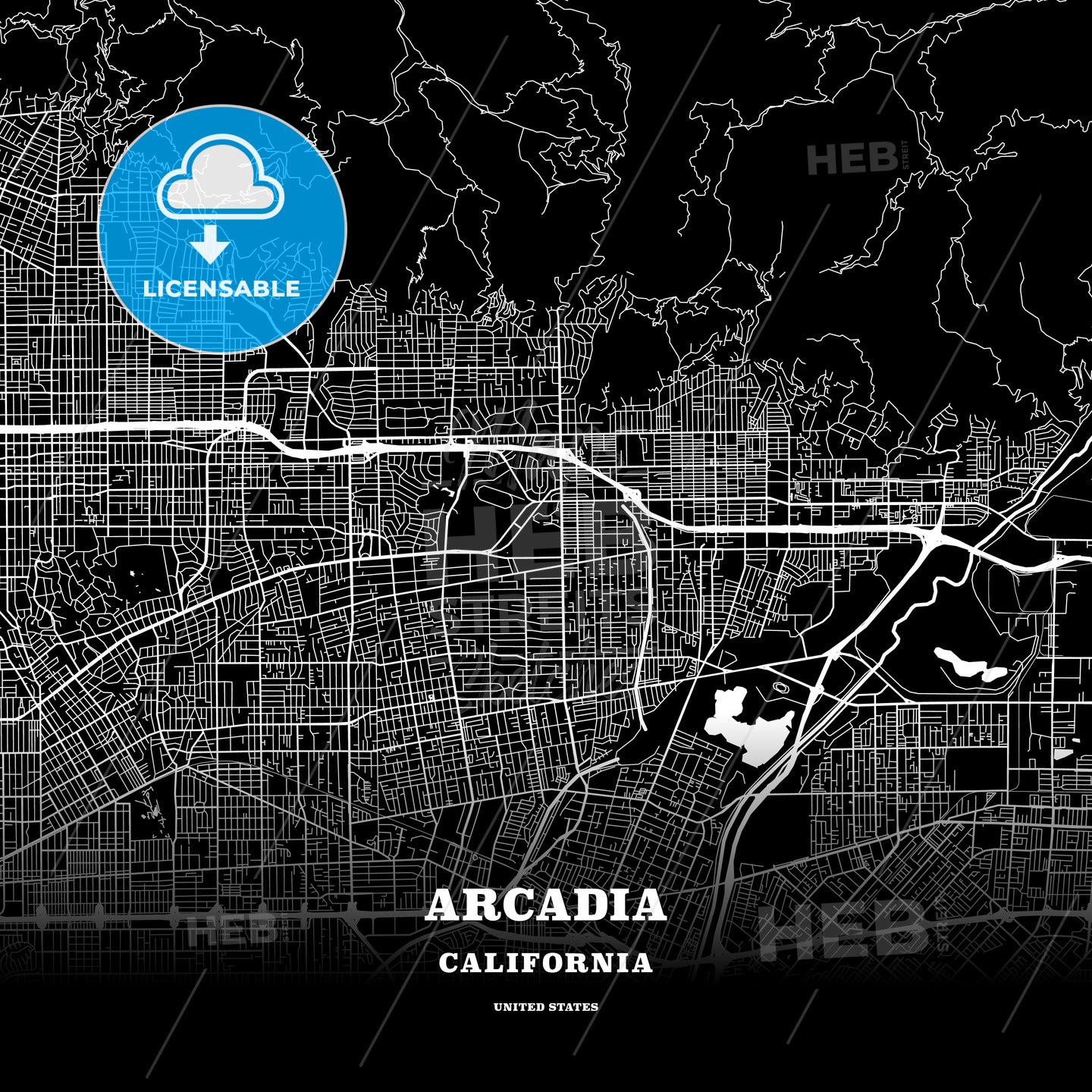 Arcadia, California, USA map