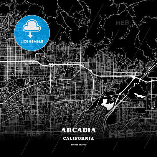 Arcadia, California, USA map