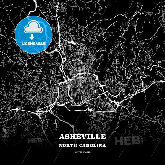 Asheville, North Carolina, USA map