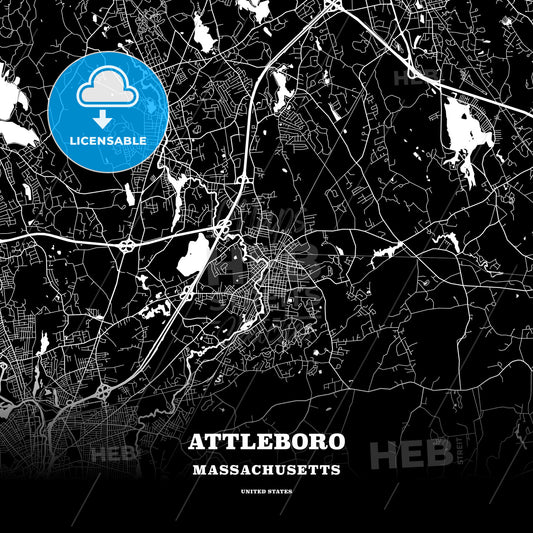 Attleboro, Massachusetts, USA map
