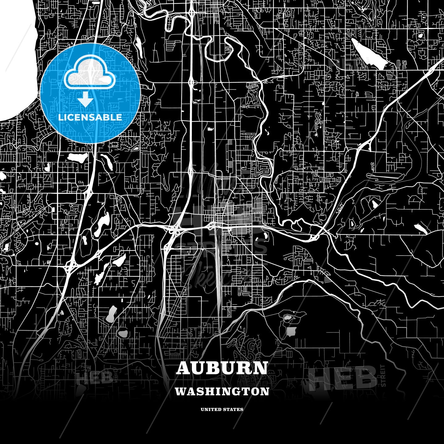 Auburn, Washington, USA map