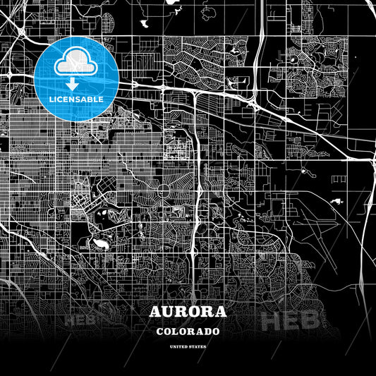 Aurora, Colorado, USA map