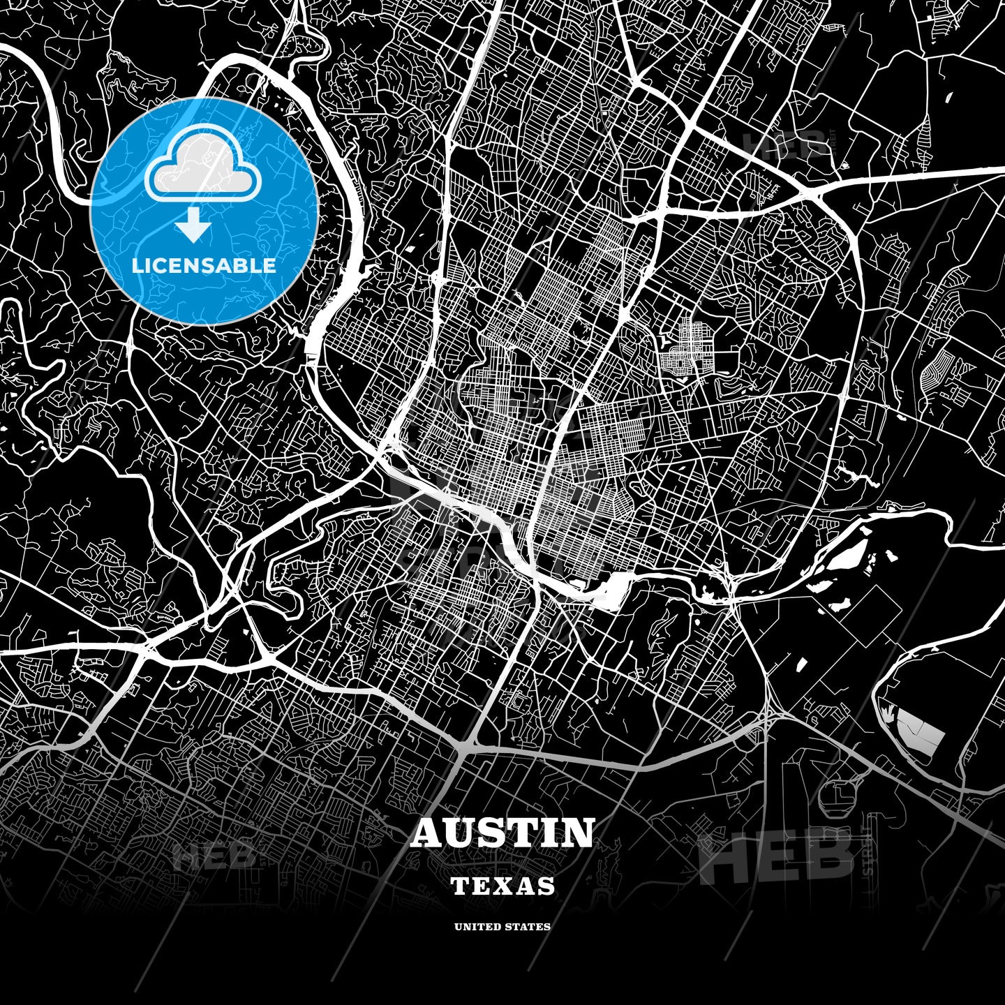 Austin, Texas, USA map