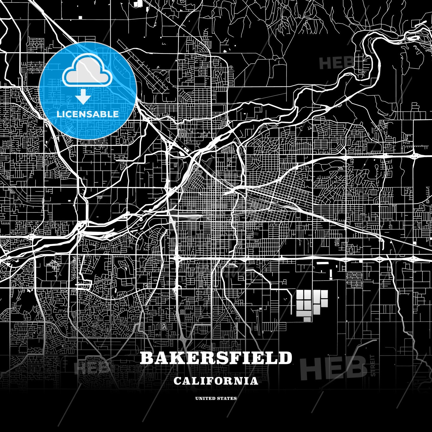 Bakersfield, California, USA map