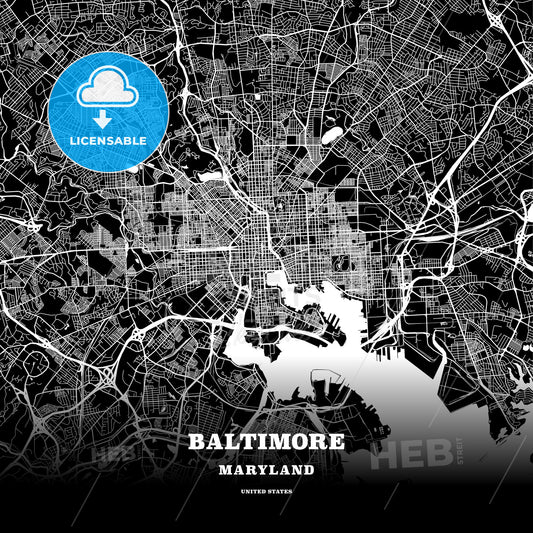Baltimore, Maryland, USA map