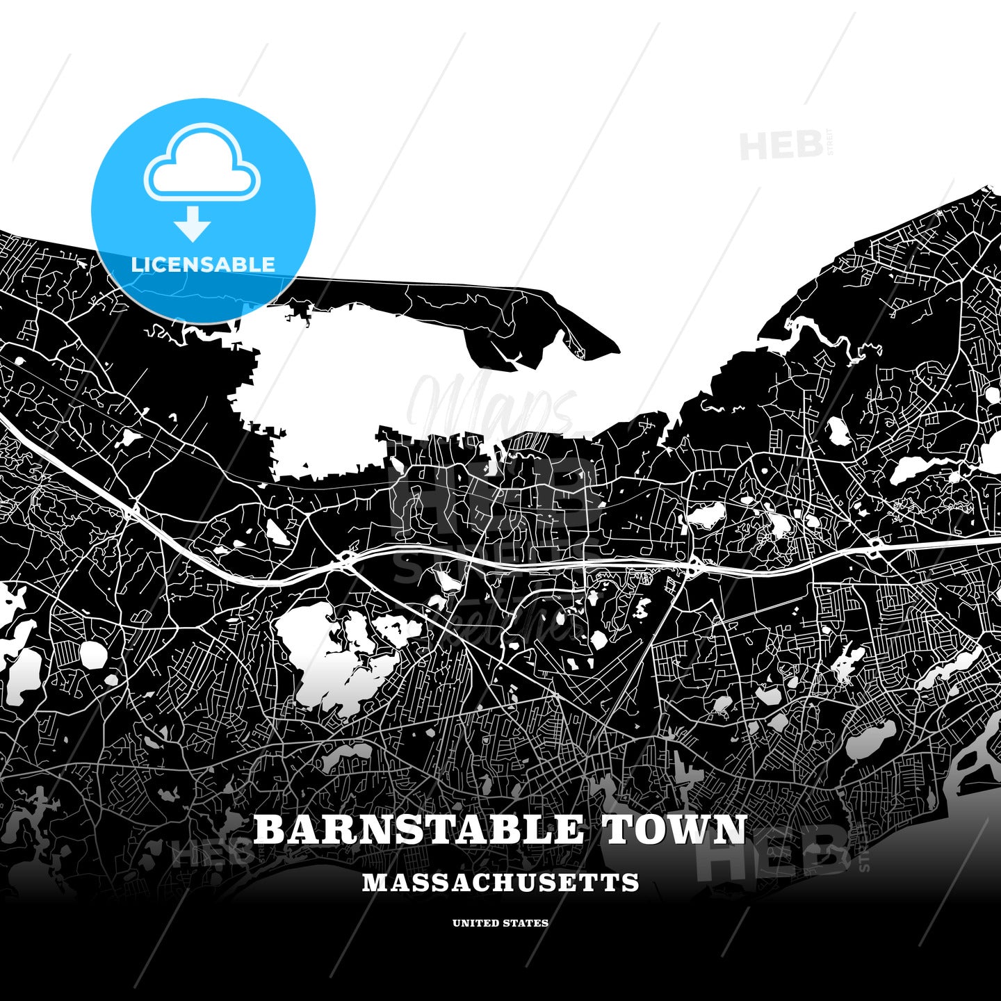 Barnstable Town, Massachusetts, USA map