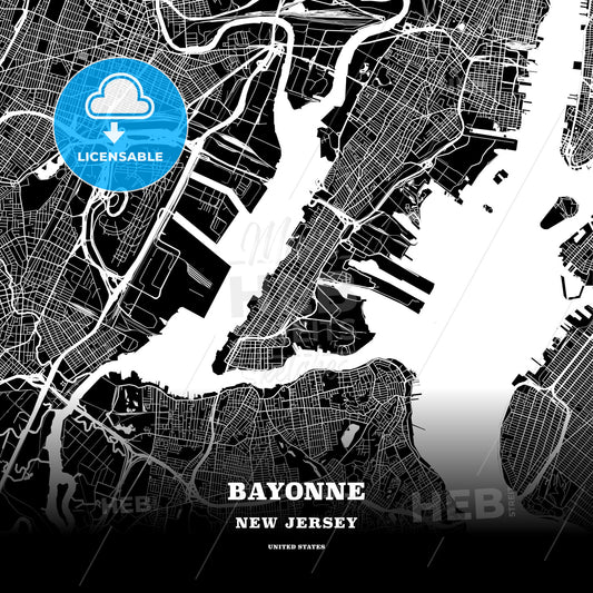 Bayonne, New Jersey, USA map