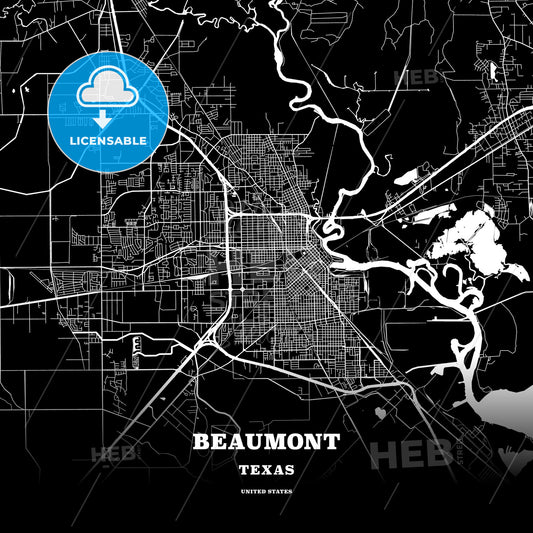 Beaumont, Texas, USA map