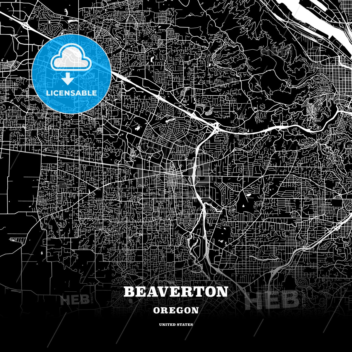 Beaverton, Oregon, USA map