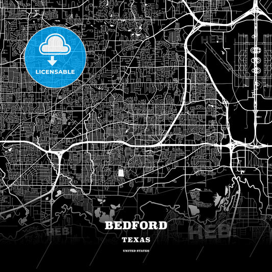 Bedford, Texas, USA map