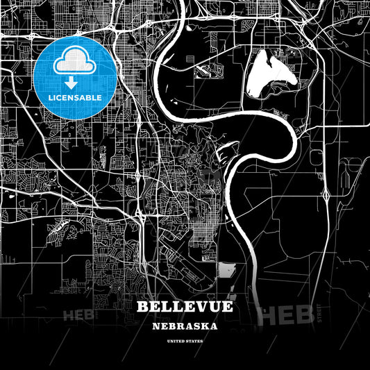 Bellevue, Nebraska, USA map