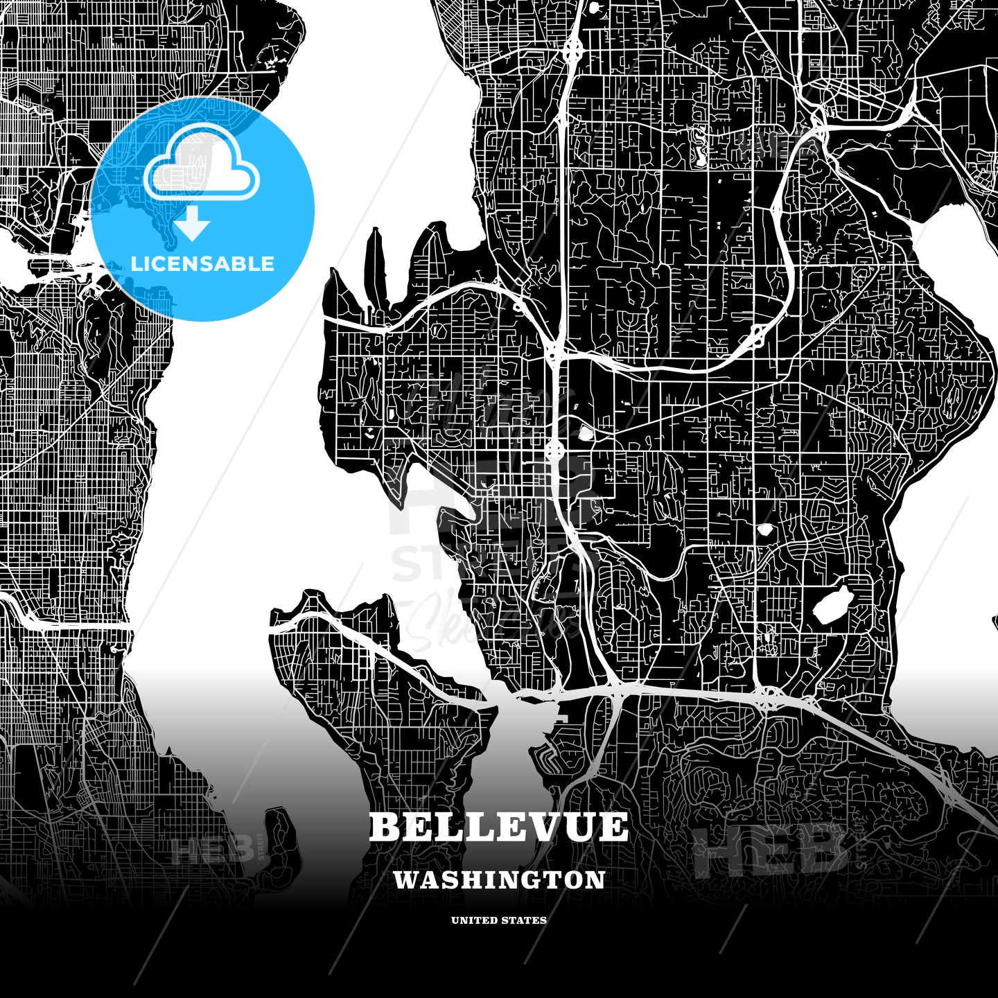 Bellevue, Washington, USA map