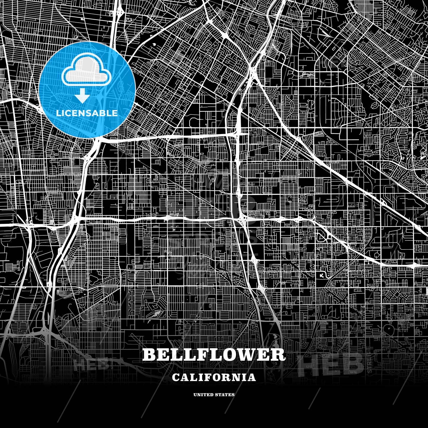 Bellflower, California, USA map