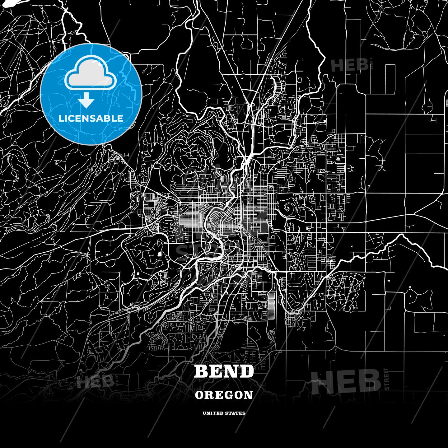 Bend, Oregon, USA map