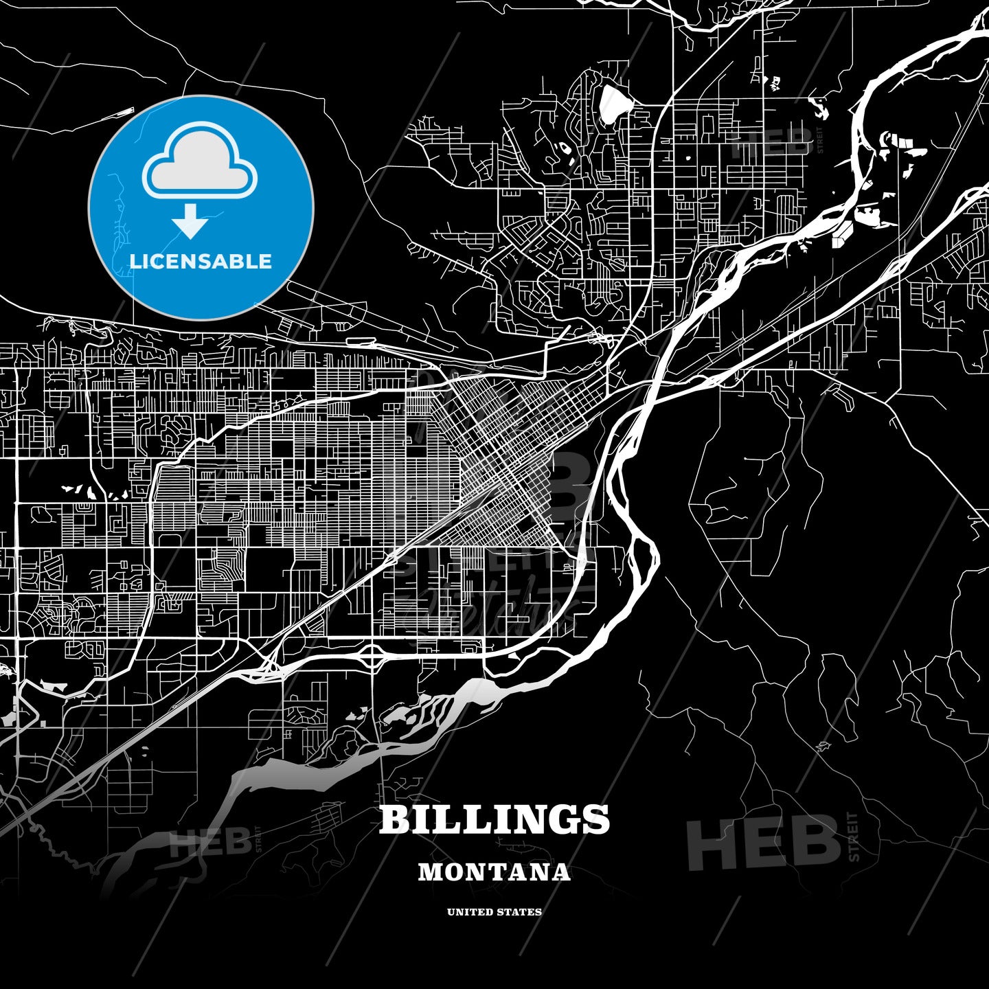 Billings, Montana, USA map