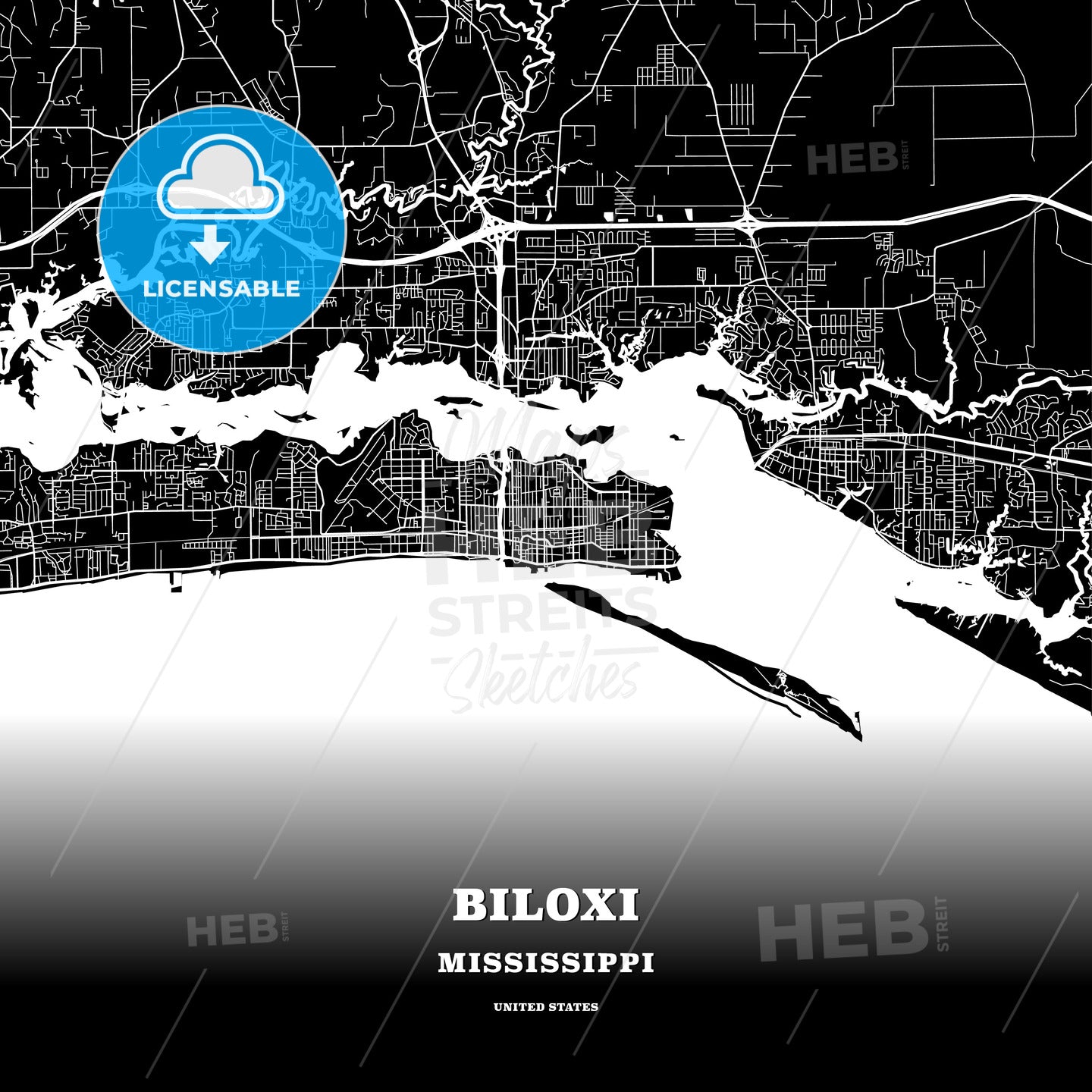 Biloxi, Mississippi, USA map