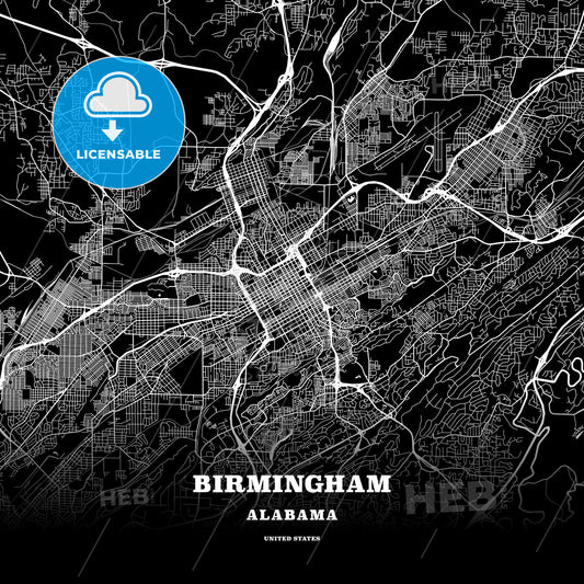Birmingham, Alabama, USA map