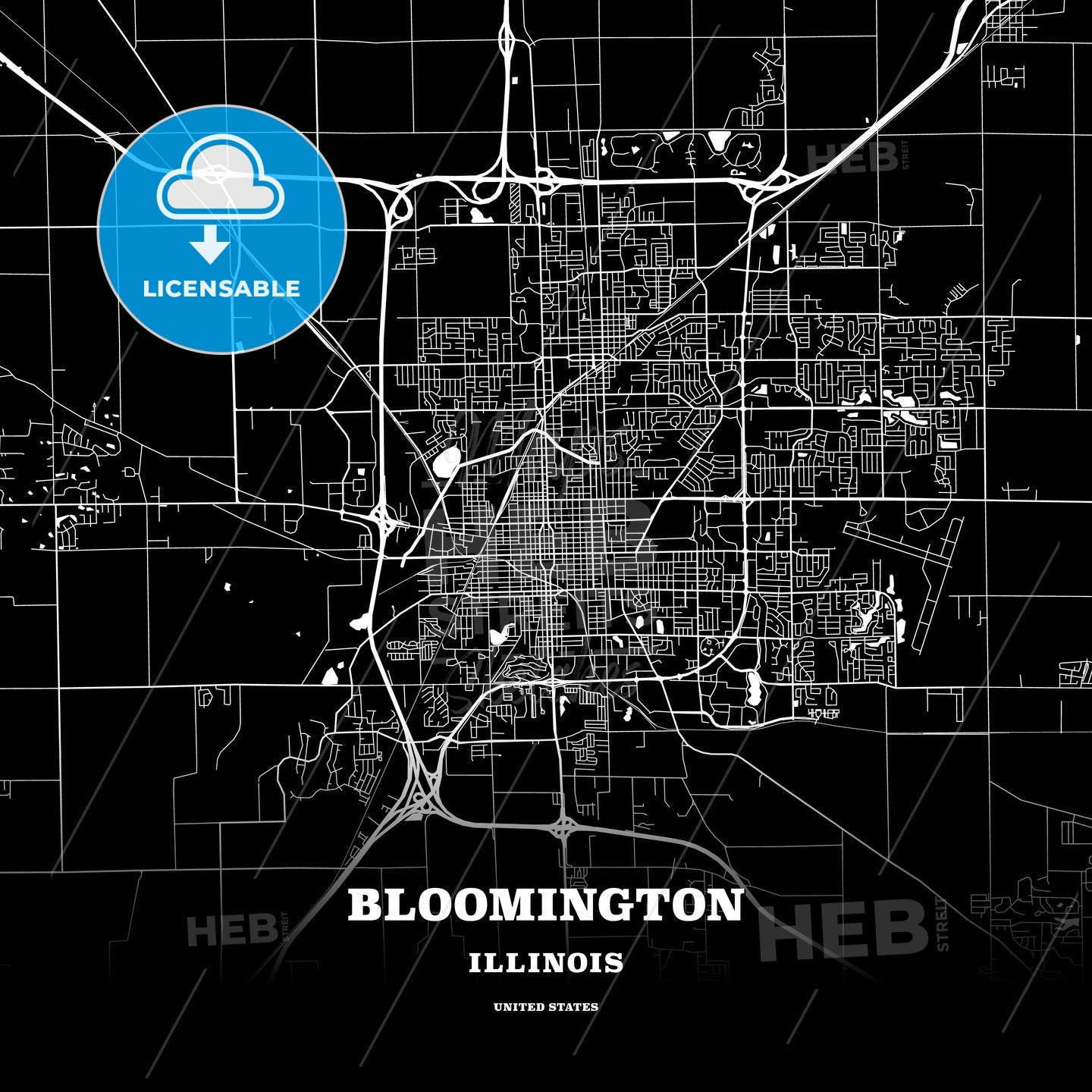 Bloomington, Illinois, USA map