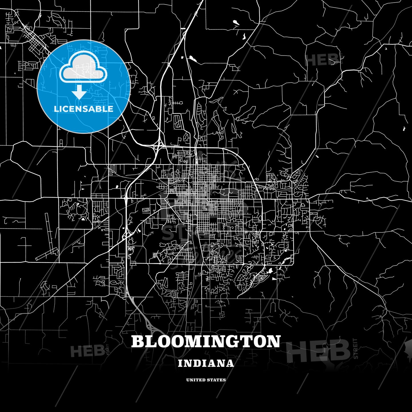 Bloomington, Indiana, USA map