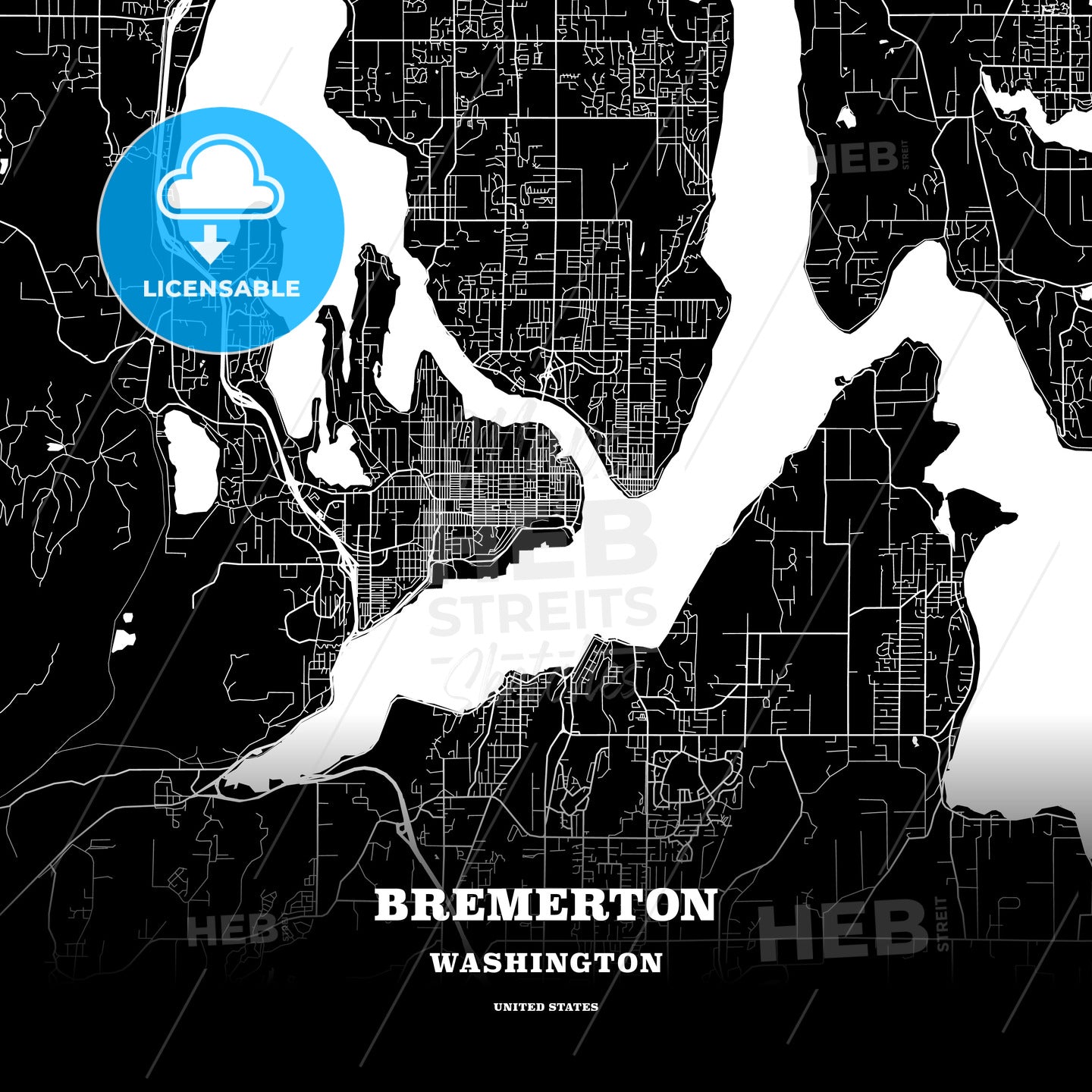 Bremerton, Washington, USA map