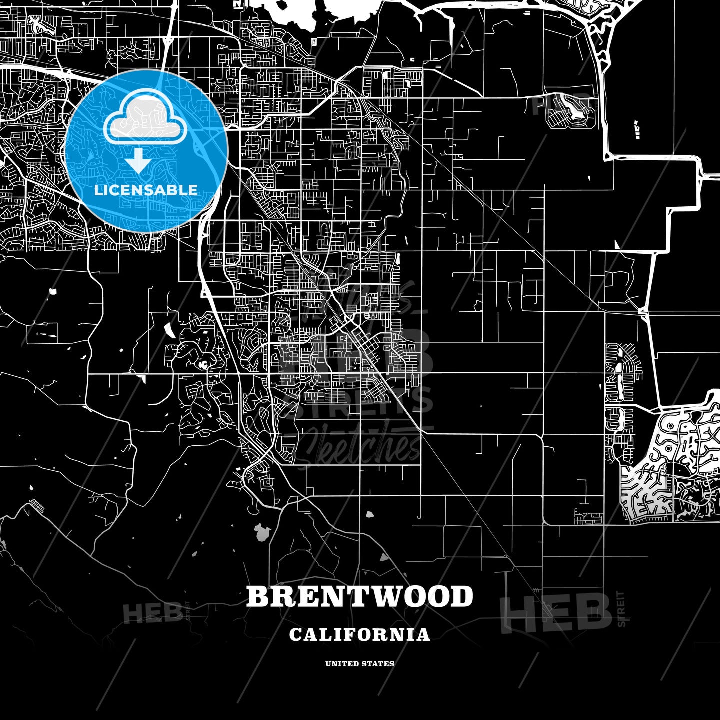 Brentwood, California, USA map