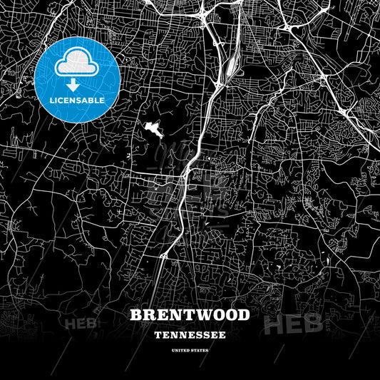 Brentwood, Tennessee, USA map