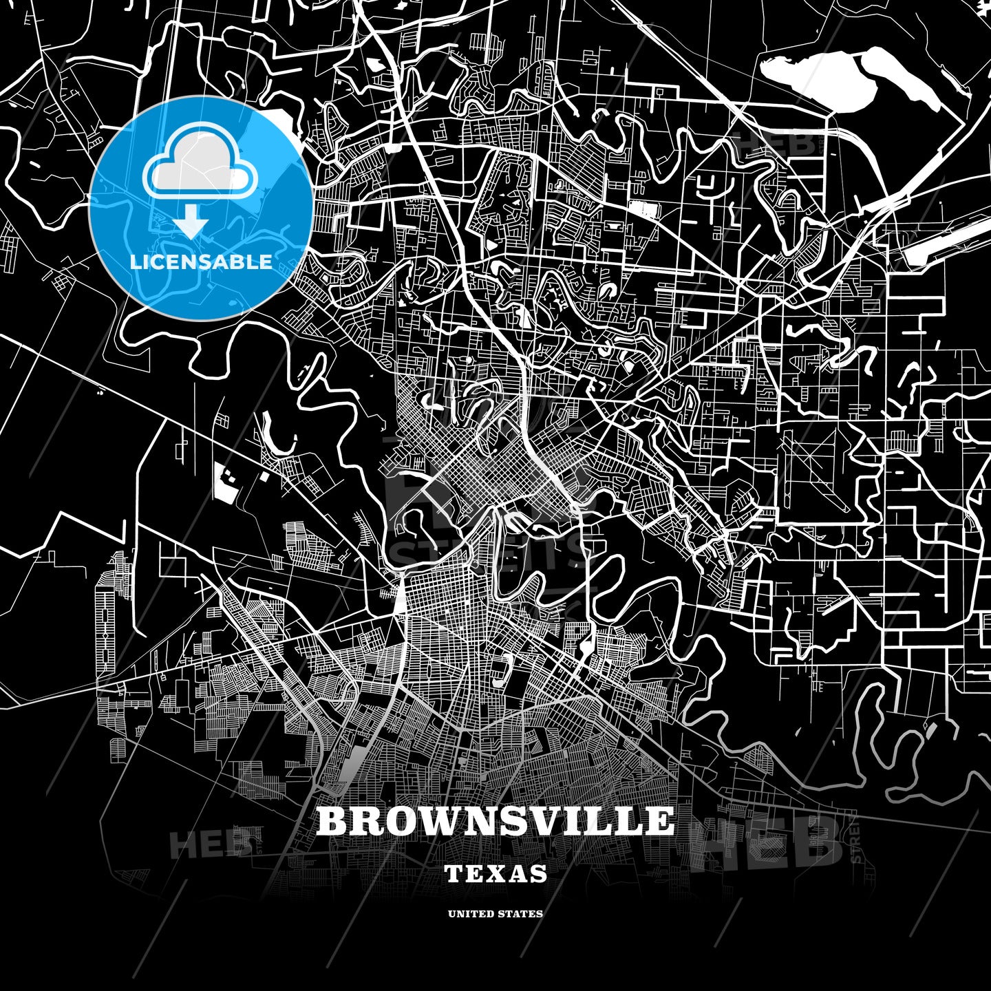 Brownsville, Texas, USA map