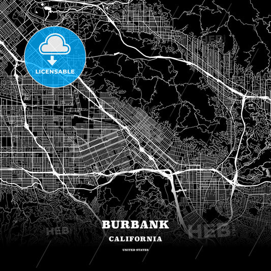 Burbank, California, USA map