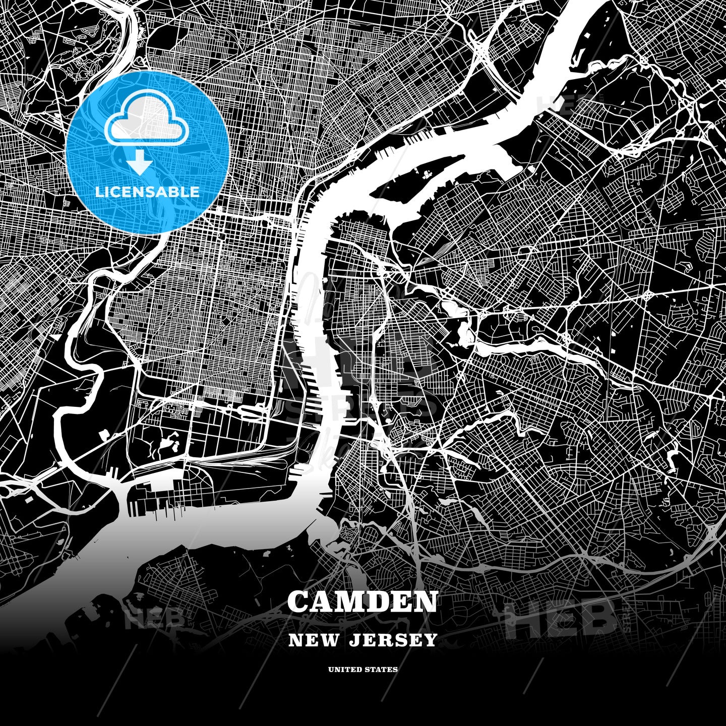 Camden, New Jersey, USA map