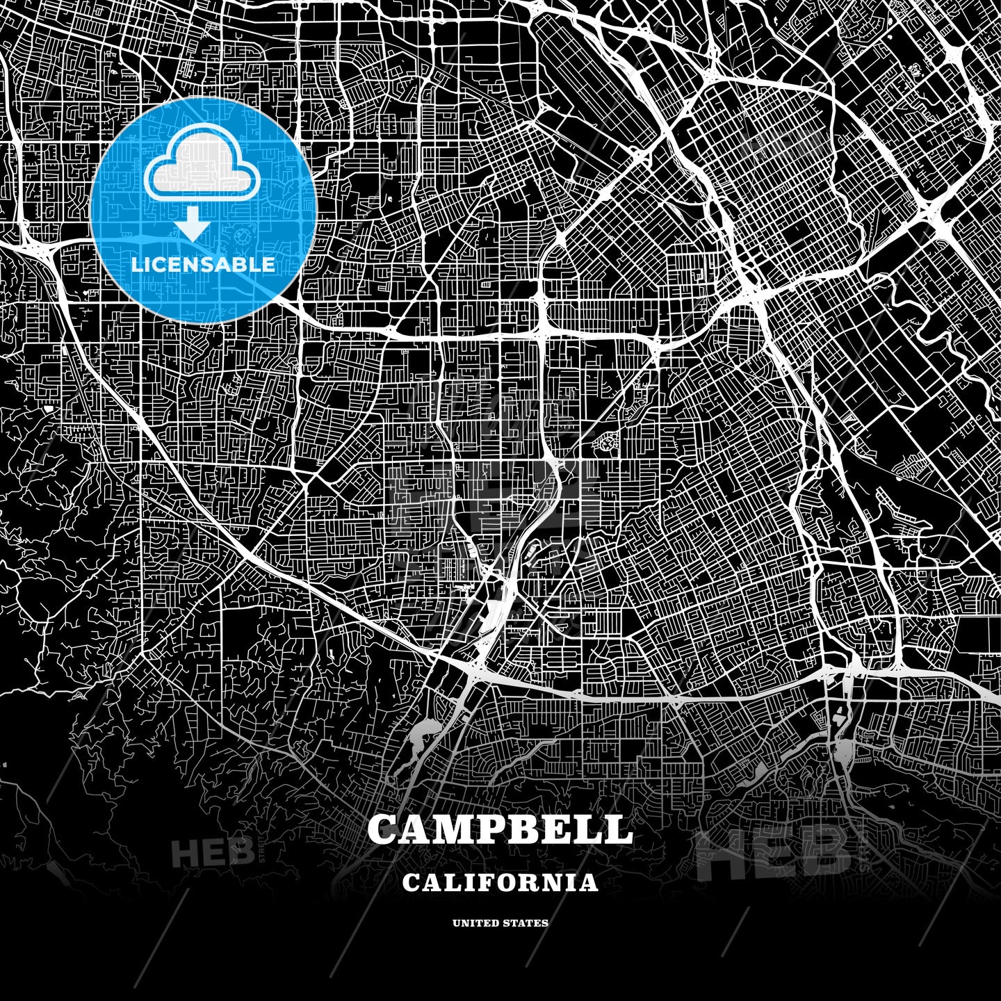 Campbell, California, USA map