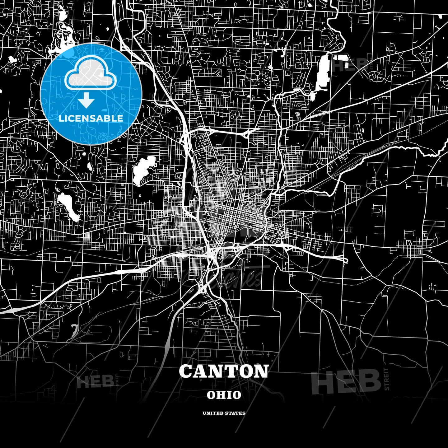 Canton, Ohio, USA map