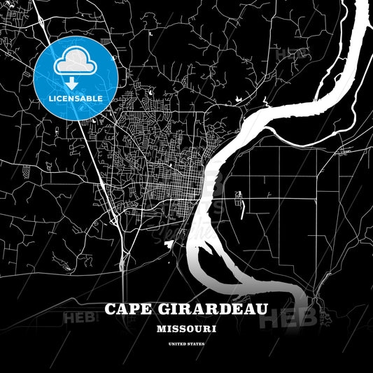 Cape Girardeau, Missouri, USA map