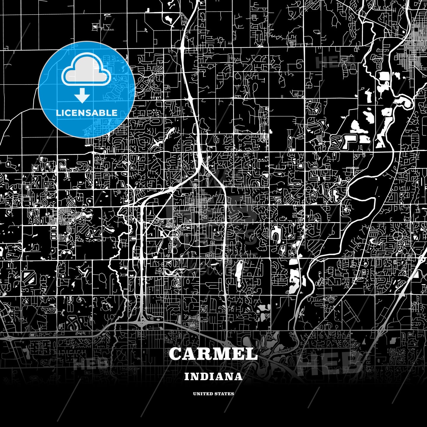 Carmel, Indiana, USA map