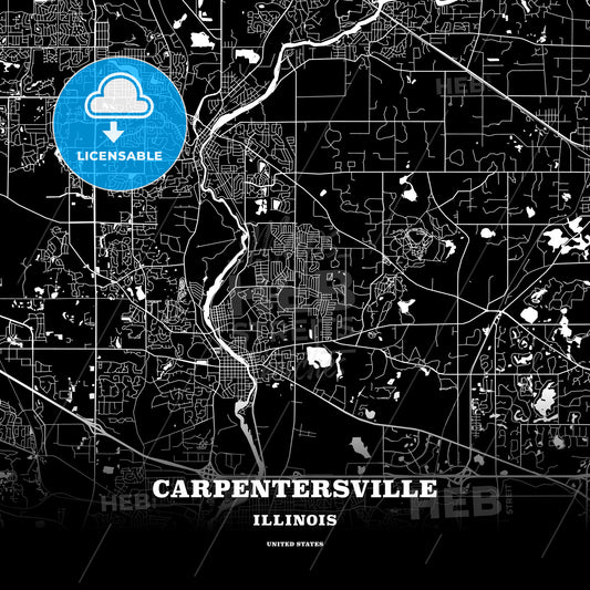 Carpentersville, Illinois, USA map