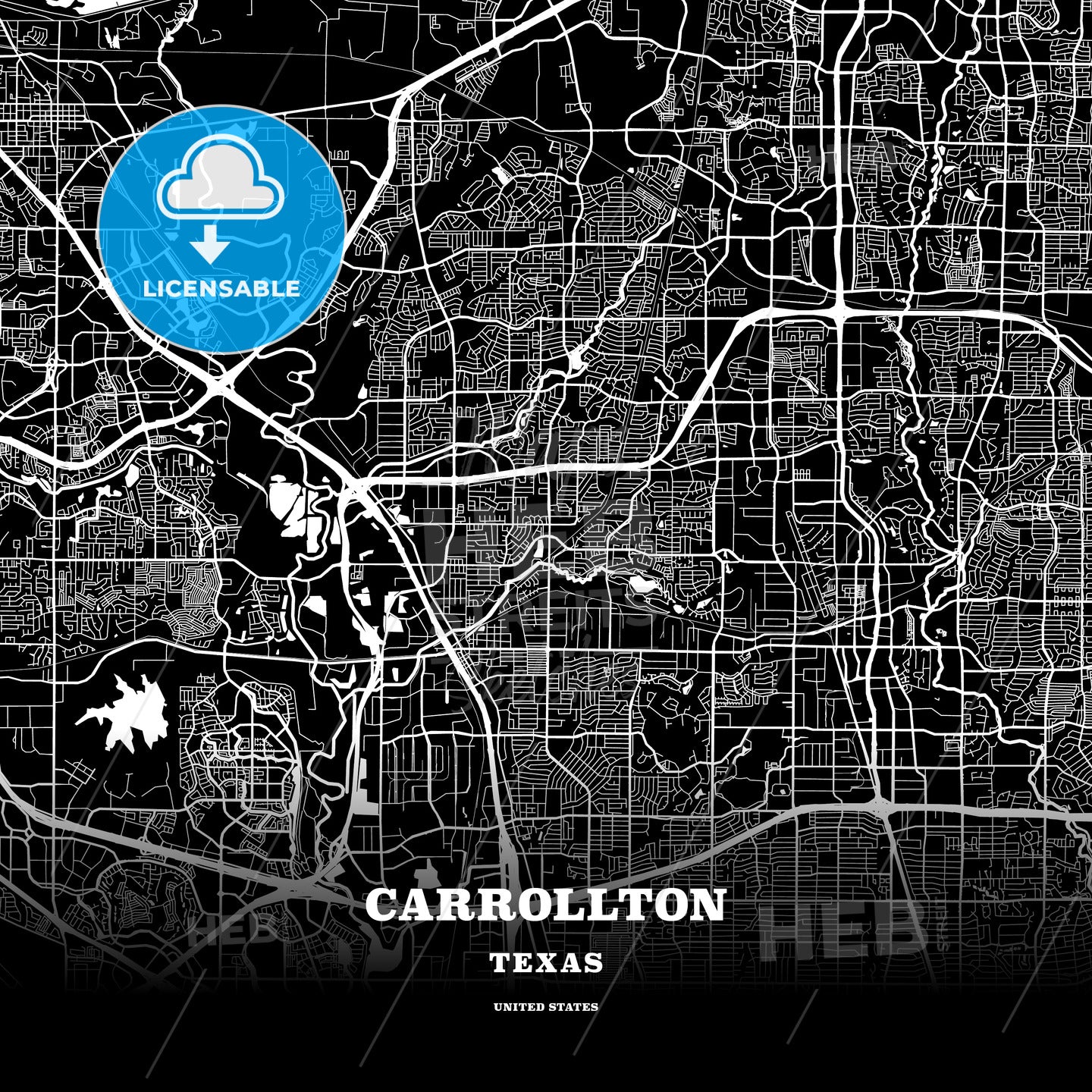 Carrollton, Texas, USA map