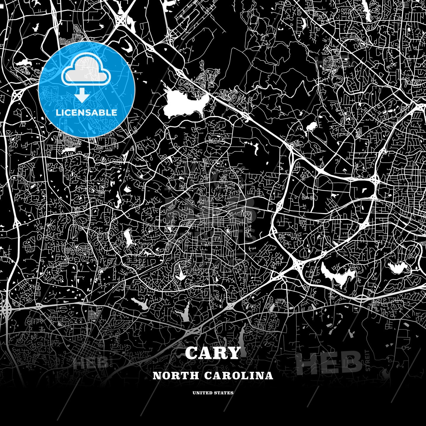 Cary, North Carolina, USA map